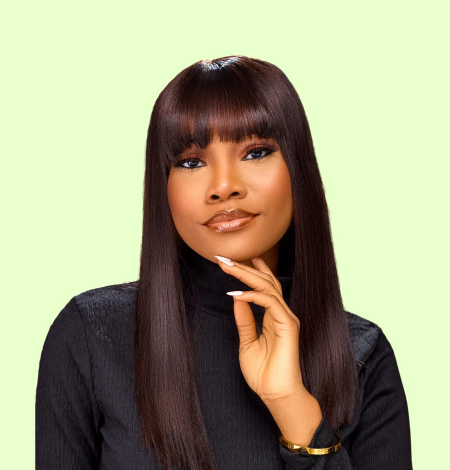 Milan Luxury Fringe Bone Straight Wigs