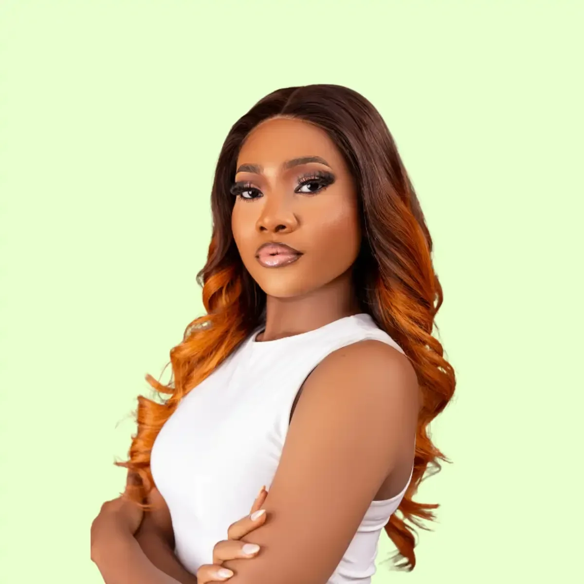 OMBRE GINGER WAVY LUXURY DONOR WIG